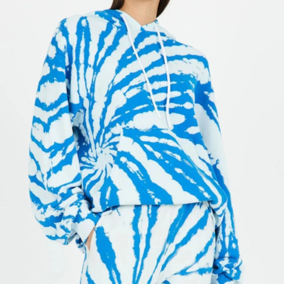 Cotton Citizen Tops - Cotton Citizen Brooklyn 100% Cotton Blue Tie Dye Oversized Hooded Sweatshirt XS
